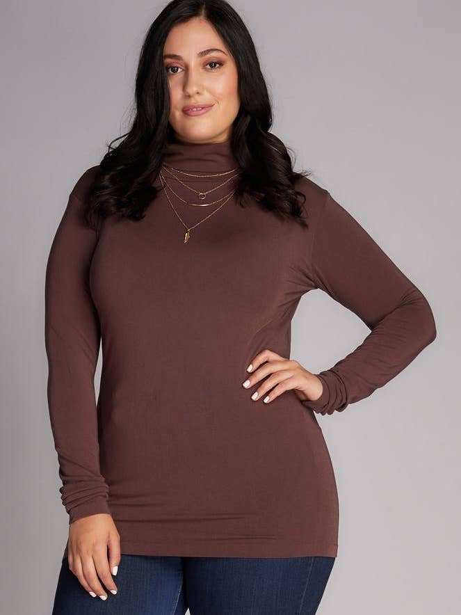 Bamboo Plus Size Turtleneck Top- CEBTL1208 for wholesale by C'est Moi Clothing Co