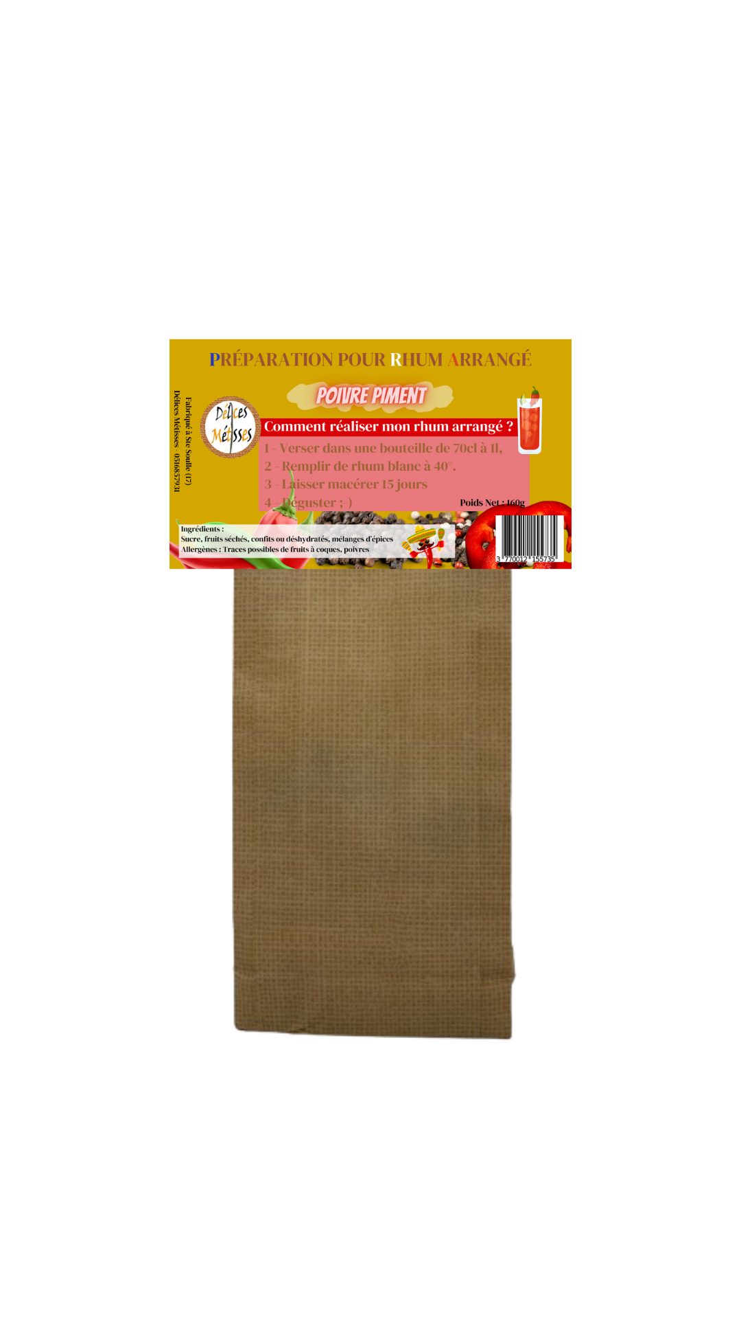 Délices Métisses - Wholesale Cocktail Mix/Syrup - Preparation for Arranged Rum Pepper Pepper “Pocket”1