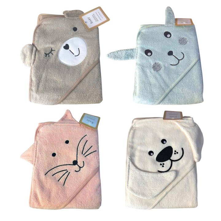 Serviette de bain pour bébé avec capuche et motif animal mignon » Serviette 76 x 76 cm » Serviette de bain pour tout-petit avec capuche » 100% coton pur pour la vente par VewoTex