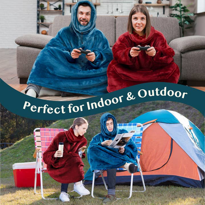 Pavilia - Wholesale Throw Blanket - Neck Warmer Sweatshirt Hoodie Blanket65