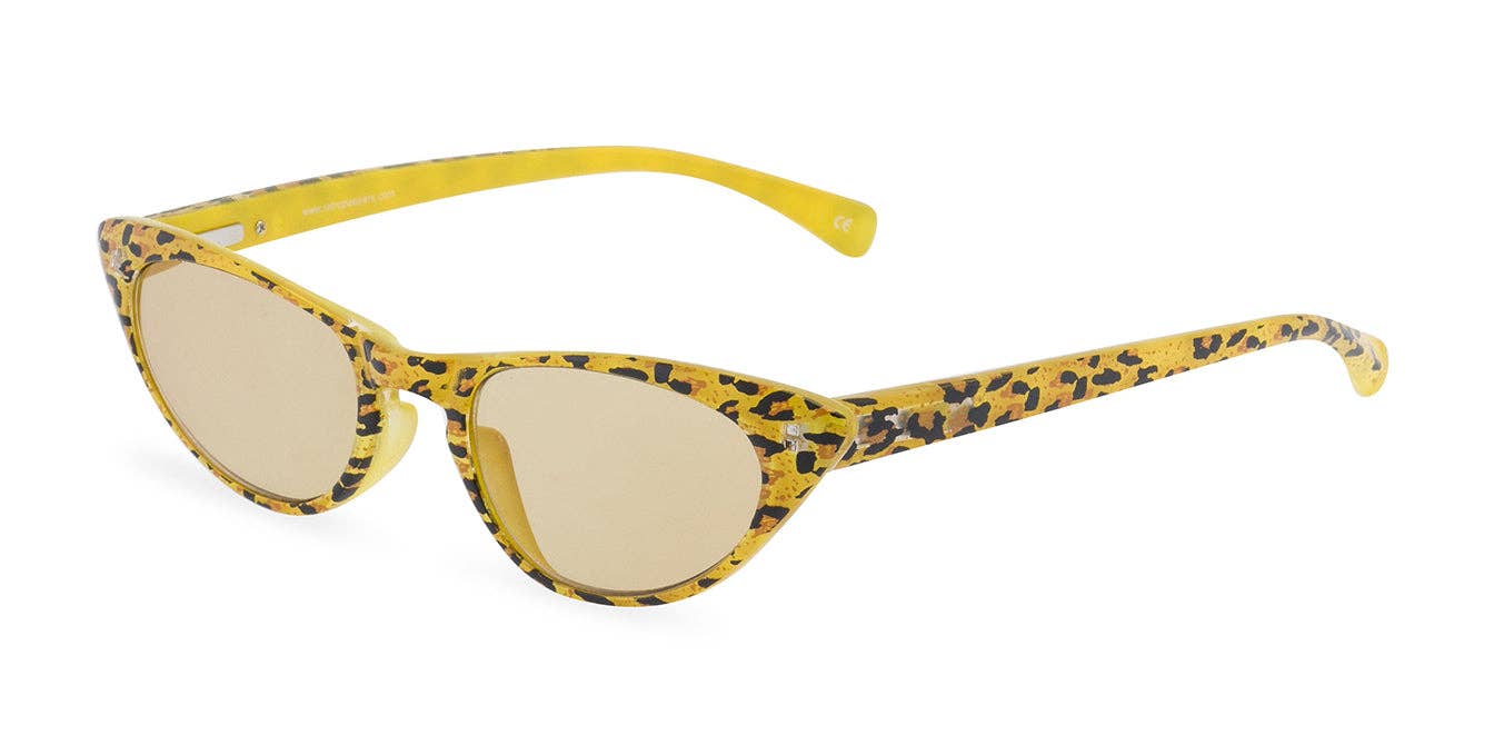 Retropeepers Ltd – wholesale Sunglasses – Women's – Peggy Cat Eye Sun Readers - Yellow Leopard1
