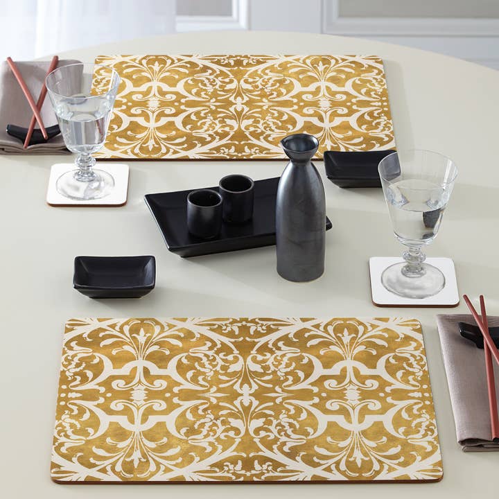 CounterArt/Highland Home/Thirstystone/CoasterStone - Wholesale Placemat - Cala Home Gilded Decorative Hardboard Placemats