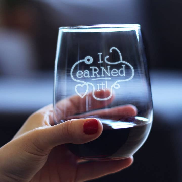 bevvee - Wholesale Wine Glass - Earned it Nurse Stemless Wine Glass - RN Gifts and Decor