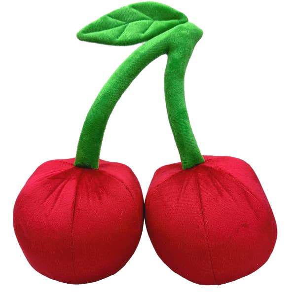 Trendy tree - Wholesale Decorative Tabletop Object - 11" X 5.5" Red 2 Stems Plush Cherries 63694RD