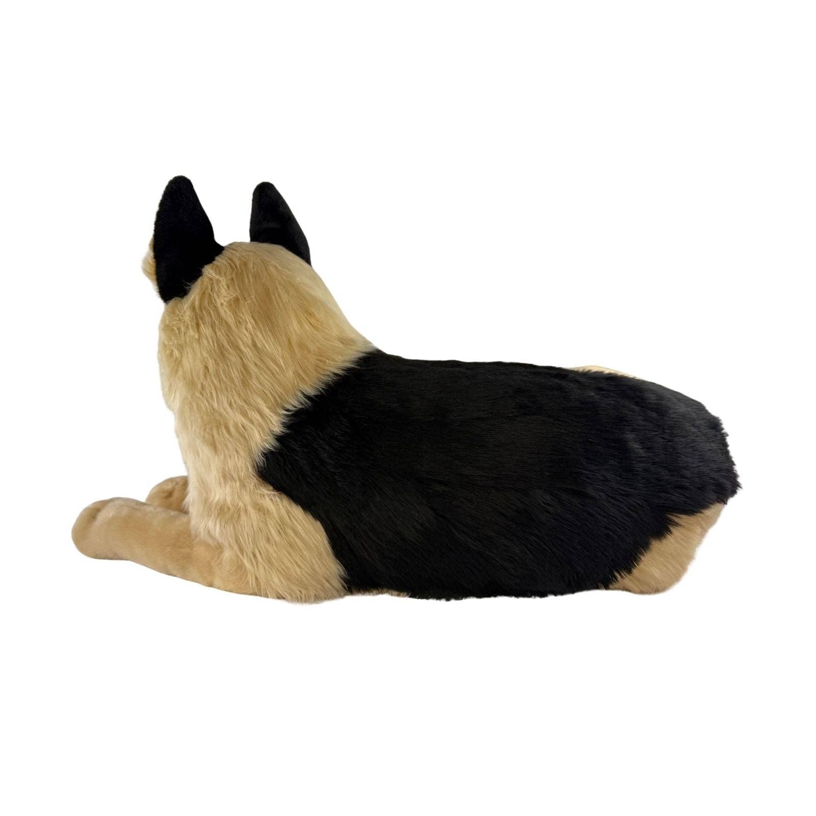 Bocchetta Plush Toys – Engroshandel Tøjdyr - Hund – Kaiser - Schæferhund - 64 cm liggende, sort ansigt6