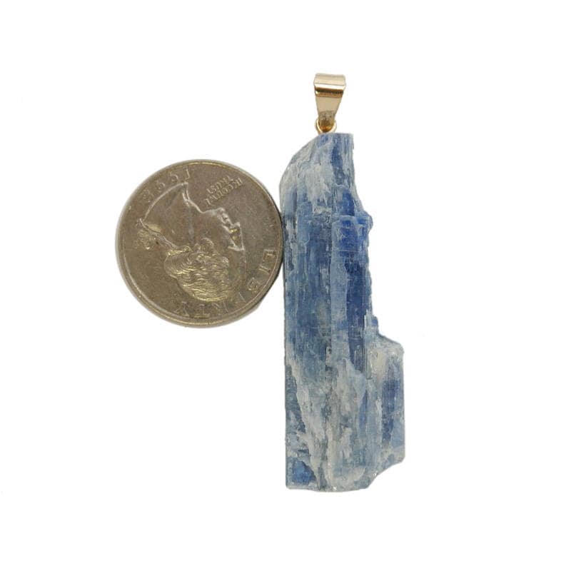 Jewelers Paradise - Wholesale Individual Charm/Pendant - Blue Kyanite Freeform Pendant Gold or Silver Plated Bail2