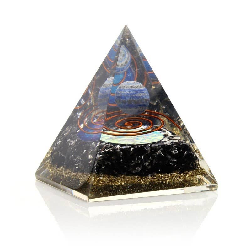 Ethike.eu – Großhandel Spiritueller Stein/Kristall – Orgonit-Pyramide mit Kugel – Lapislazuli1