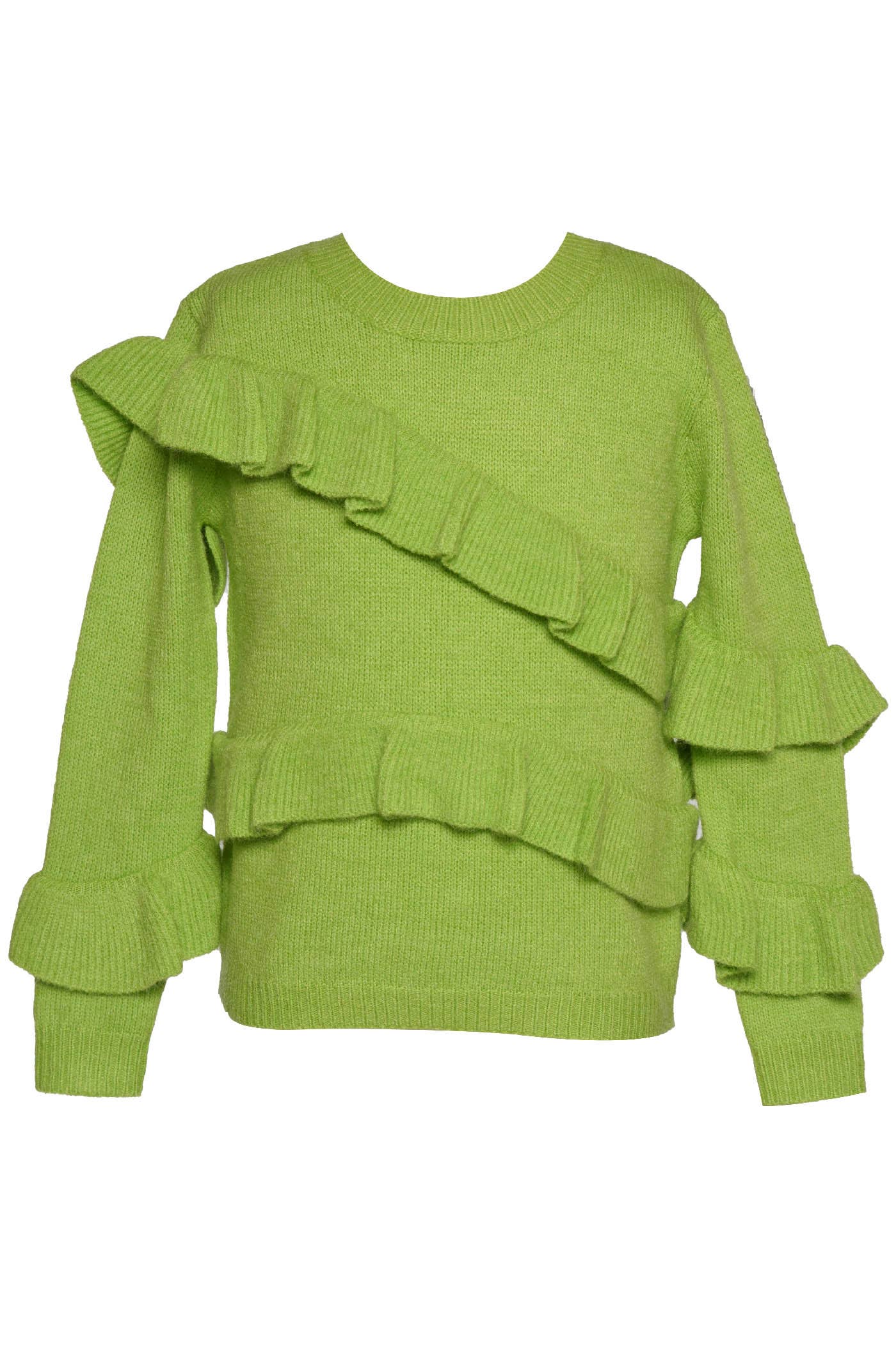 Hannah Banana , Baby Sara - Wholesale Knit Sweater - Kids - ASYMMETRIC RUFFLES SWEATER1