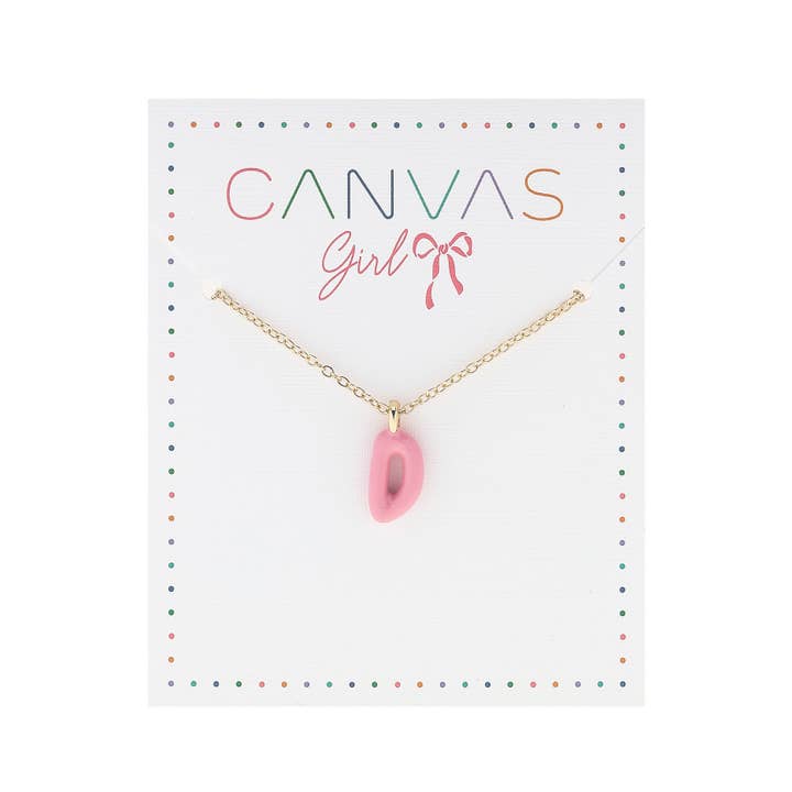 Canvas Style – Colar - Crianças por atacado – Colar Infantil com Letra Revestida de Esmalte Viola em Ouro Brilhante3