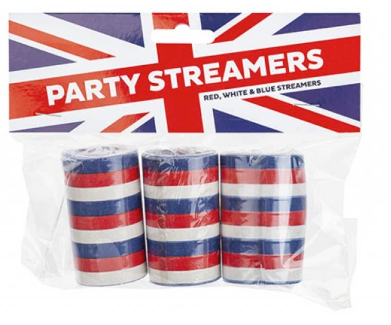 My Wholesale Warehouse - Wholesale Party sign/banner - 3 PACK UNION JACK PARTY STREAMERS (PMS 324019)