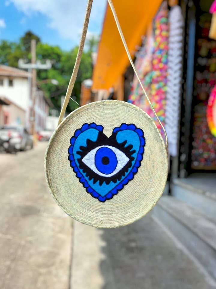 Saco de Palha Evil Eye por atacado de Xula Handmade