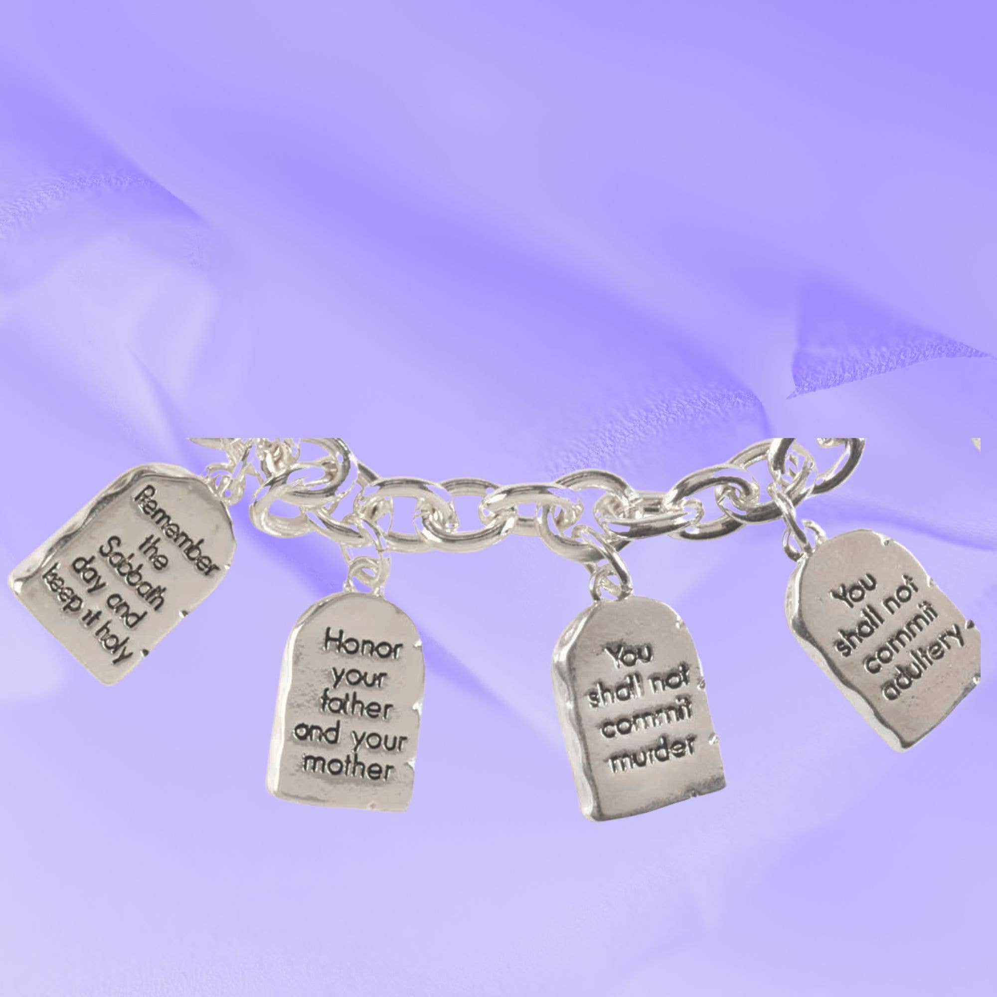 Dicksons – wholesale Charm/dangle bracelet – Bracelet 10 Commandments Oval Links2