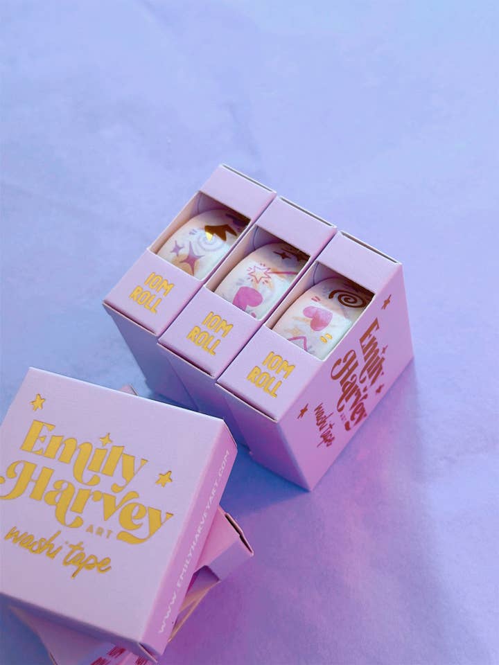 Fairytale White & Gold Foiled Washi Tape for wholesale by Emily Harvey Art
