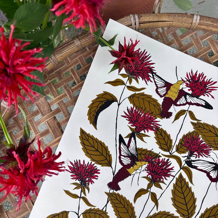 Needlebone, LLC - Wholesale Art Print - Bee Balm - 14x11 Print5