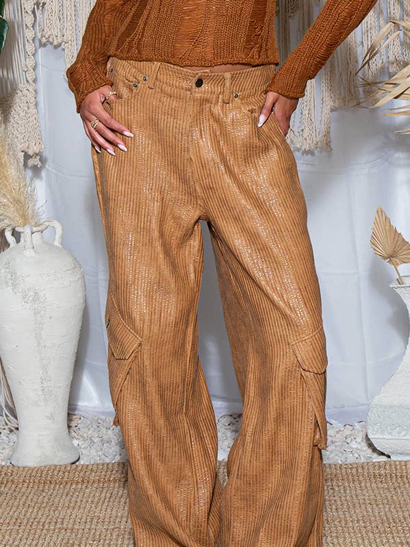 Golden Hour Oversized Corduroy Cargo Pants for wholesale by Rehab Lab