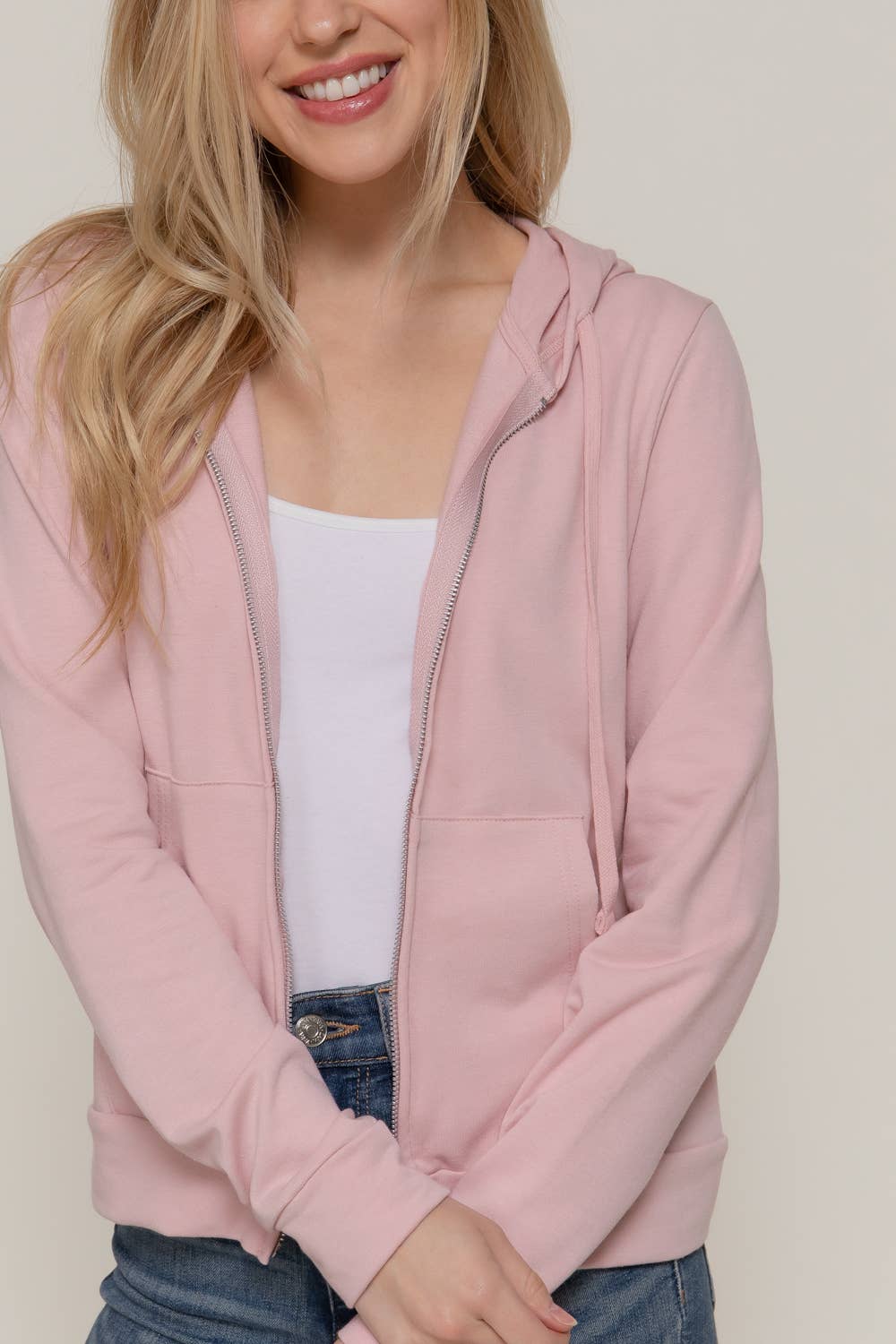 Active Basic | Active USA - Wholesale Hoodie - Women's - Long Sleeve Zipper French Terry Hoodie Jacket4