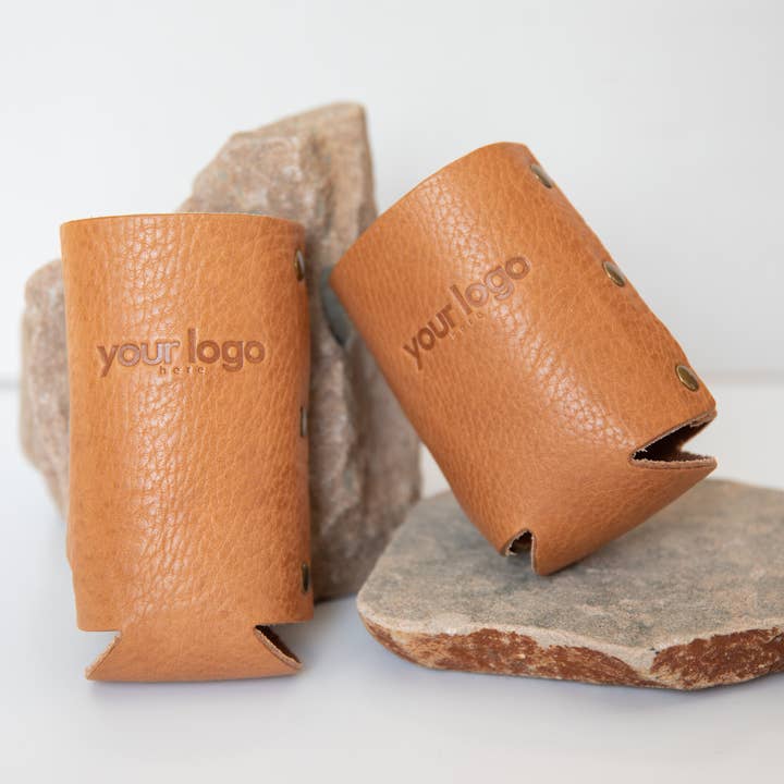 Custom Leather Can Coozie - Regular Can Size for wholesale by Aura Design Co.