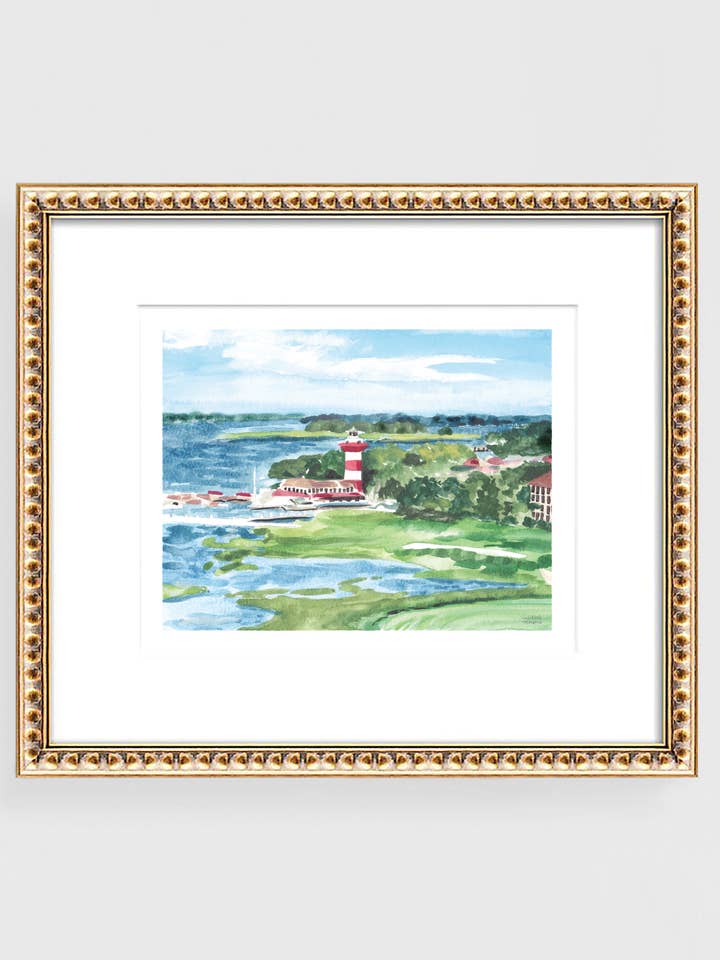 Watercolor Hilton Head Island Art Print by Michelle Mospens for wholesale by Michelle Mospens