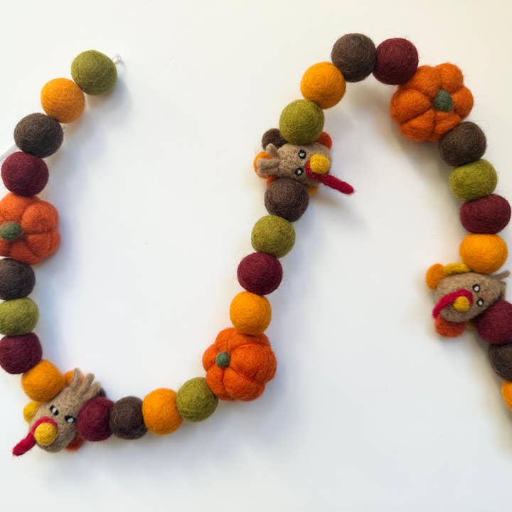 Wool Jamboree - Wholesale Bunting/Garland - Turkey & Pumpkin Garland