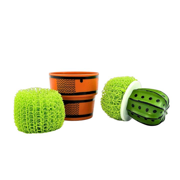 Everyday Objects - Wholesale Cleaning Brush - Cactus Makes Perfect Mesh Scrub Brush for Dishes5