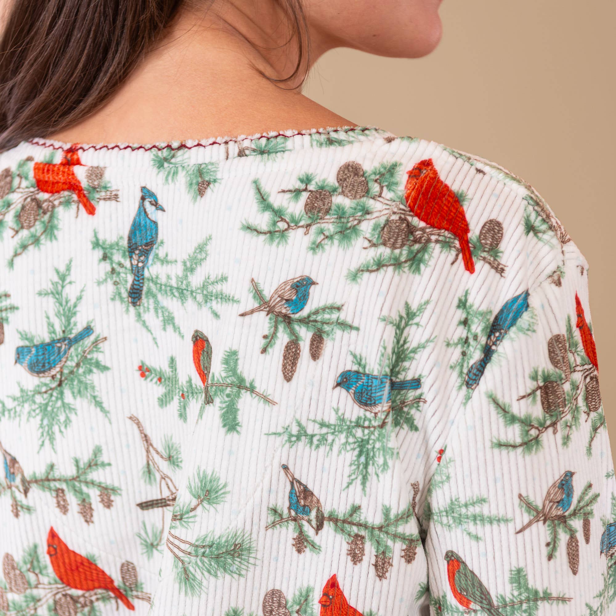 Amanda Blu - Wholesale Sleepwear Top - Women's - Winter Birds Pajama Top | Long-Sleeve Snowy PJs2