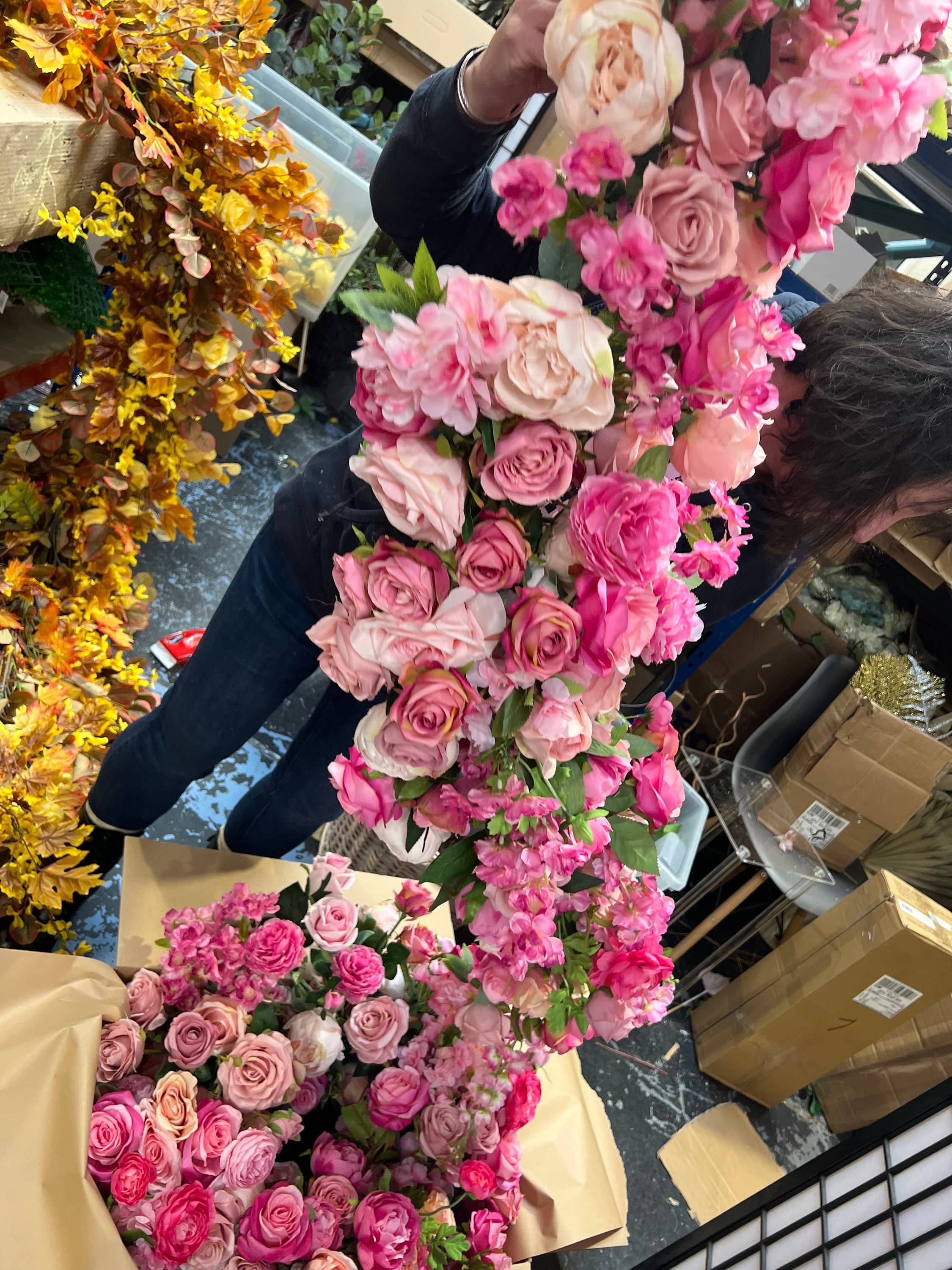 IVY CRUZ - Wholesale Bunting/Garland - Hot Pink Flower Garland, Fuchsia Pink Garland, Handmade1