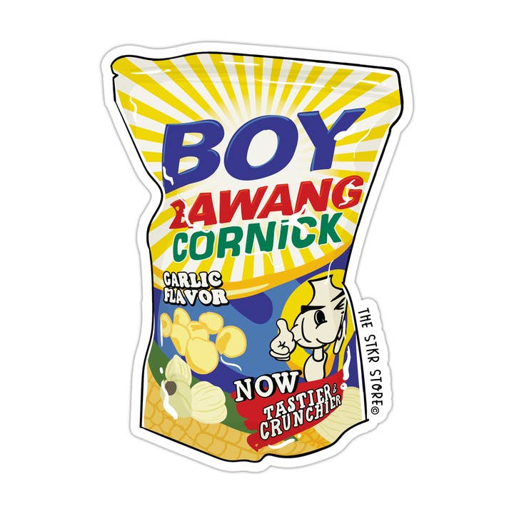 Boy Bawang Cornick Filipino Snacks Textured Sticker for wholesale by Girls Printing House