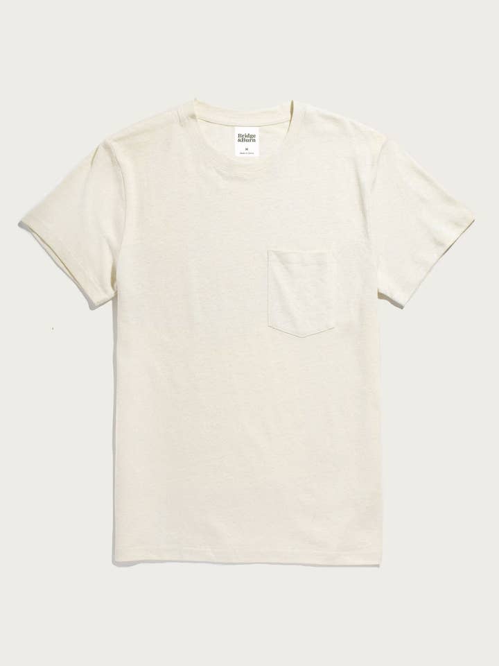 Organic Hemp Pocket Tee / Ivory for wholesale on Faire2