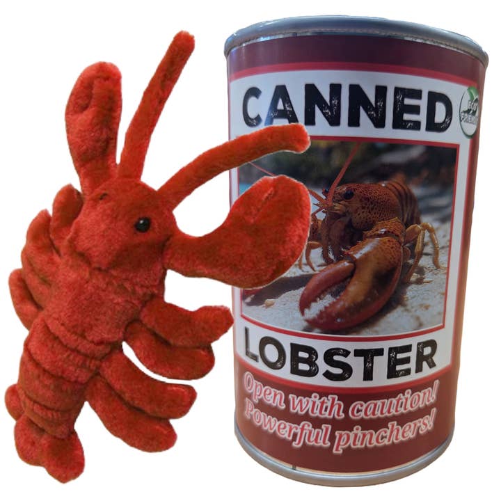 Canned Gifts - Wholesale Stuffed/Plush Toy - Kids & Baby - Sheldon the Canned Lobster - Eco-Friendly Plush w/Jokes