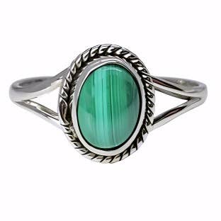 Malachite Stone Sterling Silver Ring for wholesale by Amberman