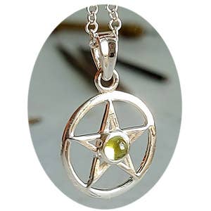 Pentacle en argent - 1 " Pierre de lune pour la vente par Crystal Earth Sterling