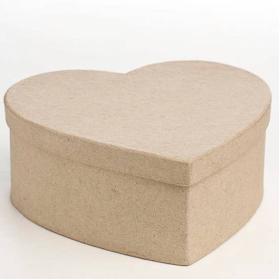 Factory Direct Craft - Wholesale Decorative Box - Premade Heart Paper Mache Box - 7-1/2" x 7-1/2" x 3"2