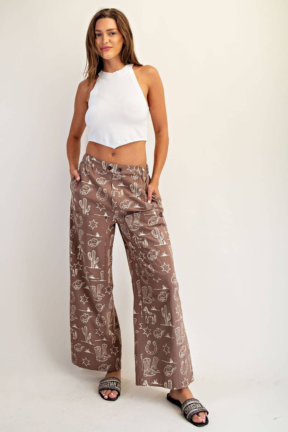 Peace Love Line - Wholesale Pants - Women's - PL8292 - STONE WASHED WESTERN PATCH POCKET PANTS5