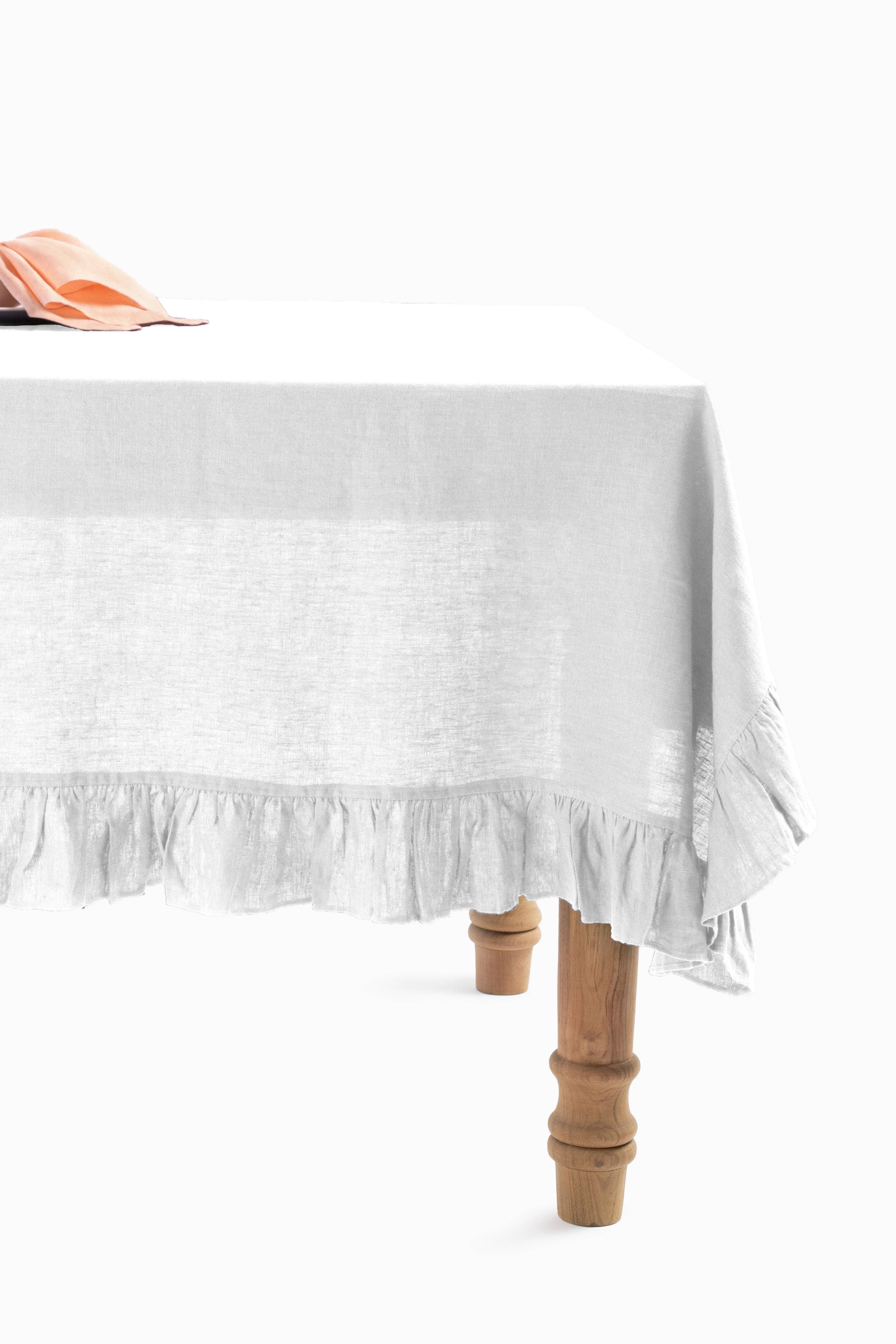 Live Linen - Wholesale Tablecloth - Linen Tablecloth with Ruffle Trim – Classic0