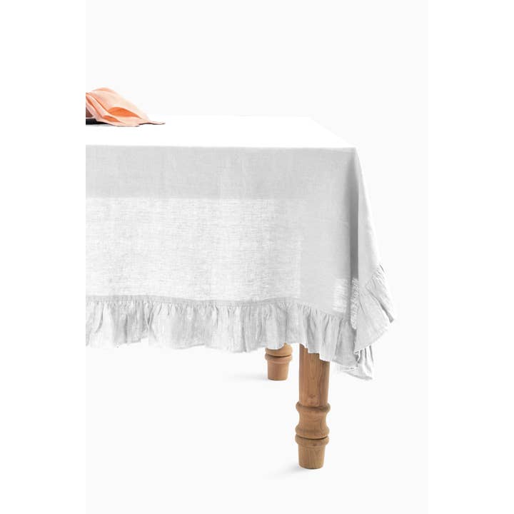 Live Linen - Wholesale Tablecloth - Linen Tablecloth with Ruffle Trim – Classic
