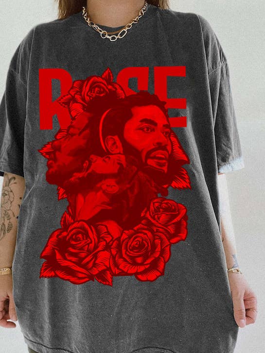 Vintage Derrick Rose grafisk skjorte, Chicago Bulls skjorte for engroshandel hos SONDO DESIGN LTD