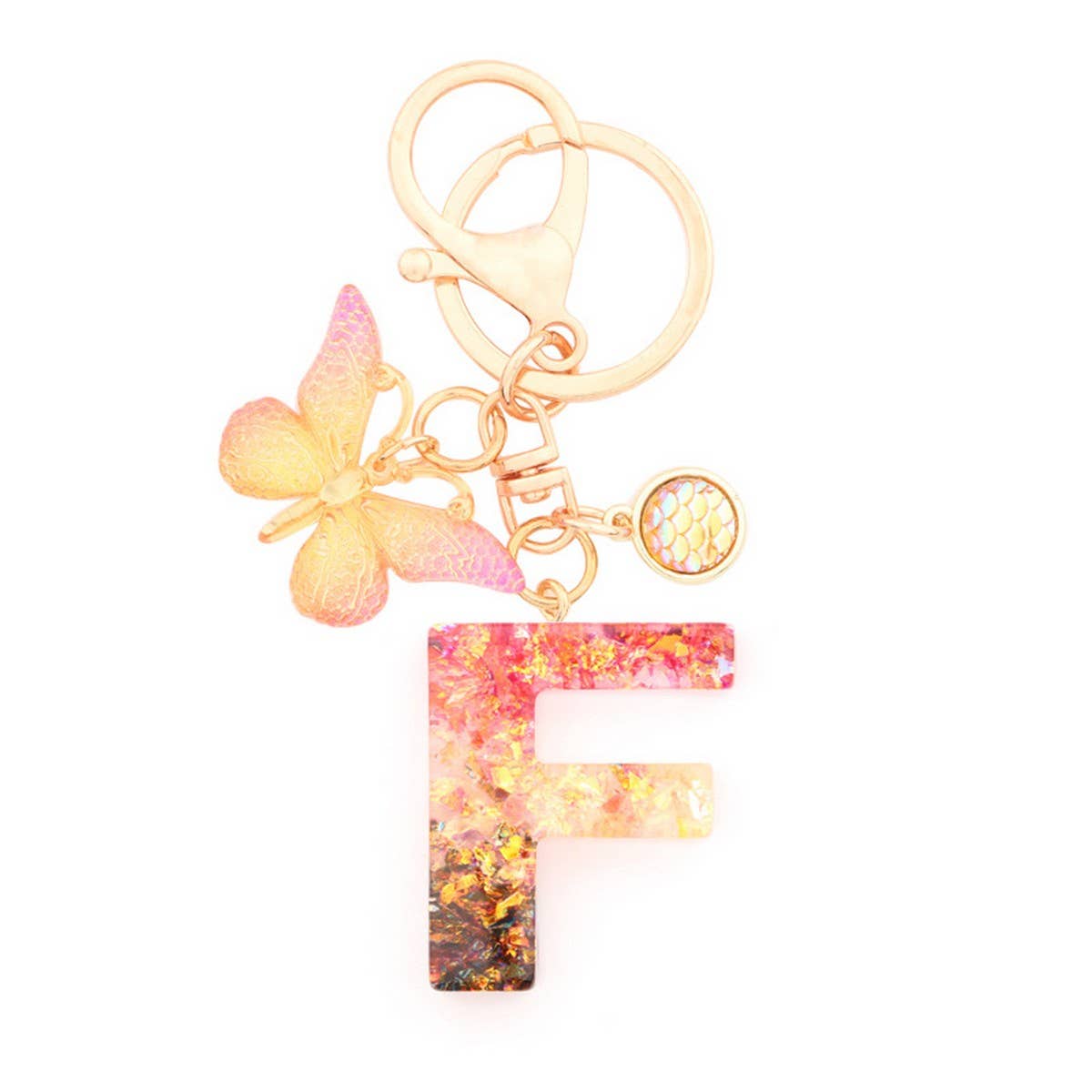 ACCITY - Wholesale Keychain - Women's - Creative Crystal Letter Keychain with Resin Sequins_CWAB50215