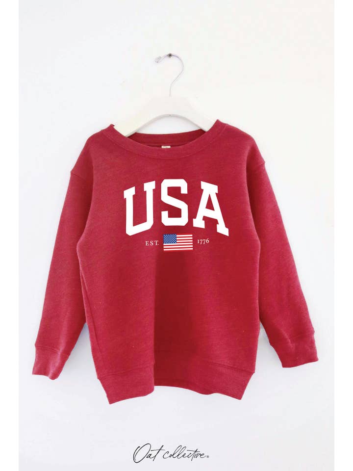 OAT COLLECTIVE - Wholesale Sweatshirt - Kids - USA EST.1776 PRINT Toddler Graphic Sweatshirt10