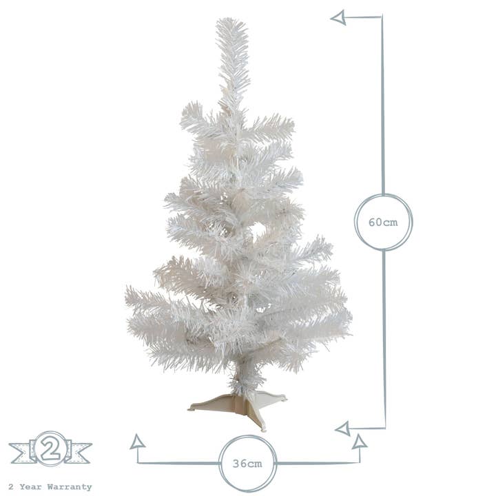 Rinkit Ltd – wholesale Konstgjord julgran – Harbour Housewares vit konstgjord julgran – 60 cm med fot5