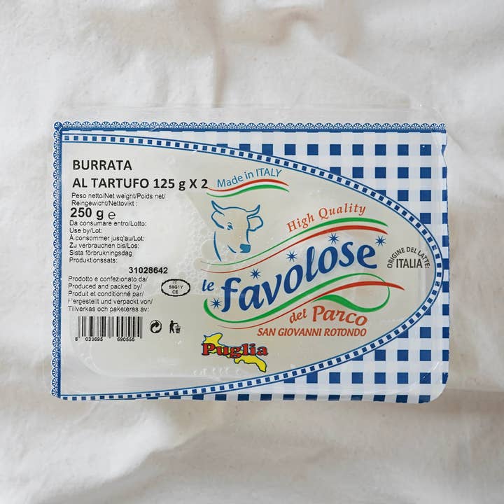 Burrata de Apulia con trufa - Burrata al tartufo (2x125g) para venta al por mayor de OLIO DI SERRA