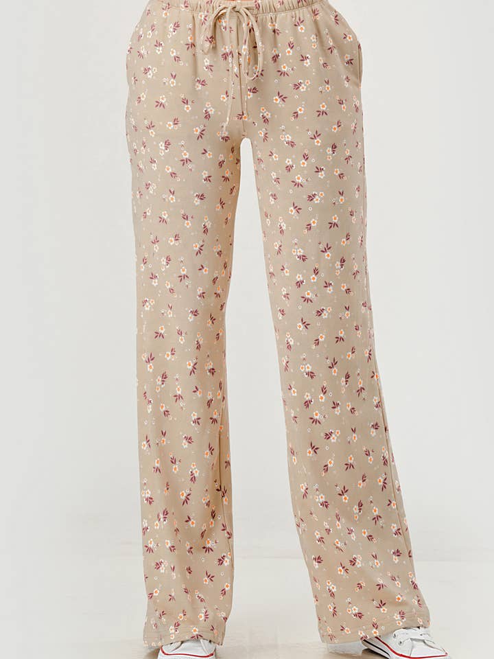 Womens Fleece Lined Drawstring Straight Leg Pants for wholesale by REDFINCH APPAREL INC