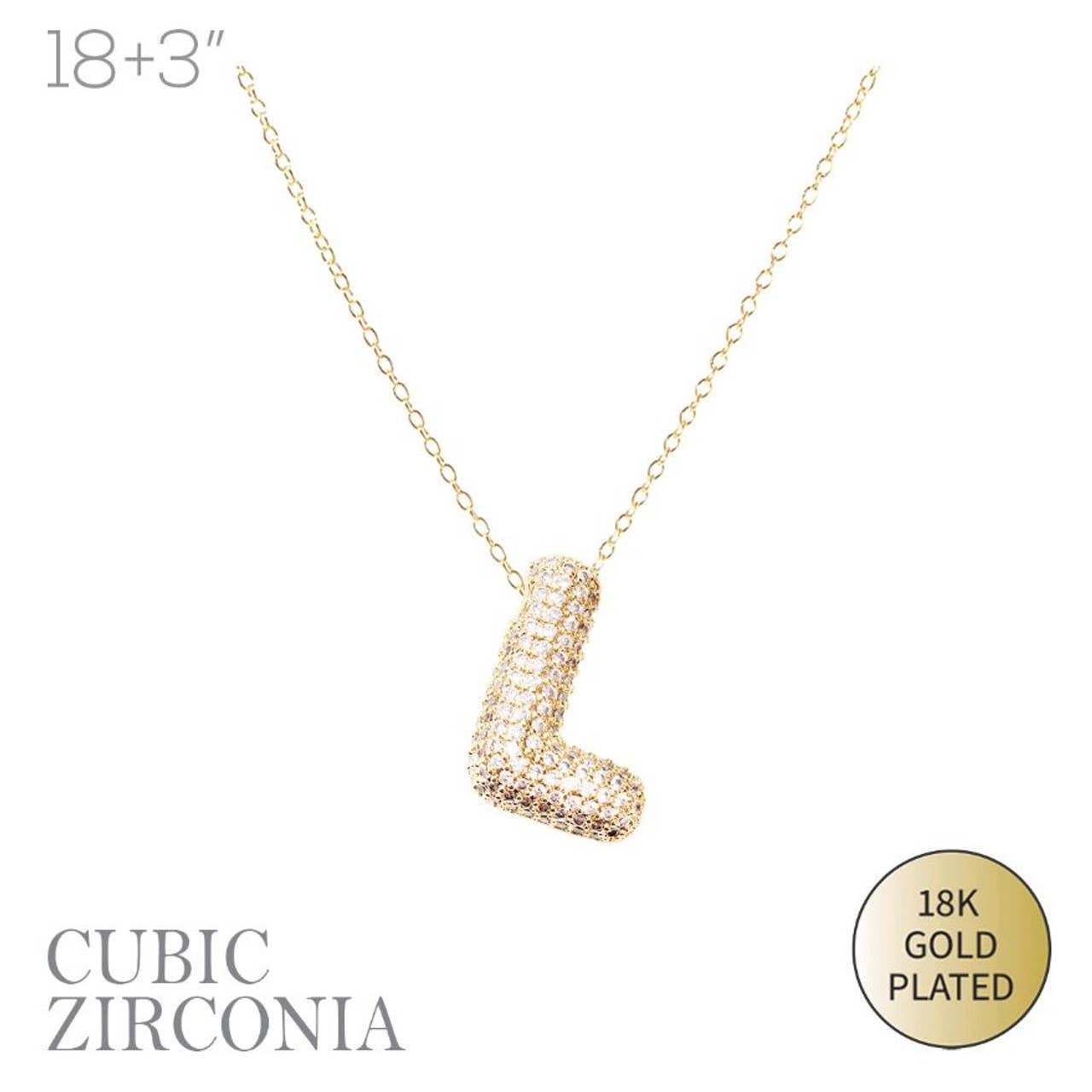 Selini New York - Vente Colliers à pendentif - Collier Initiale Plaqué Or avec Bulles et Cristaux Étincelants8