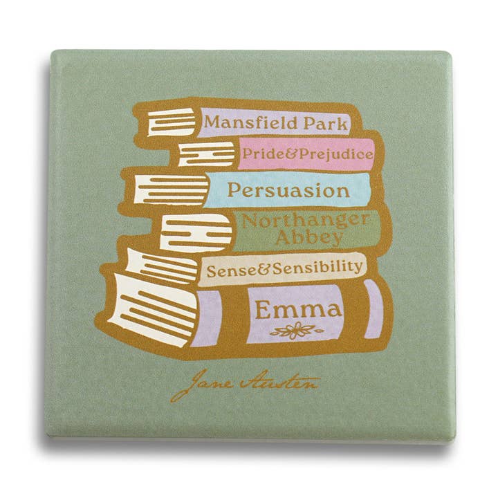 Sottobicchiere Singolo in Ceramica - Jane Austen (Libri) per la vendita all'ingrosso da parte di Half Moon Bay