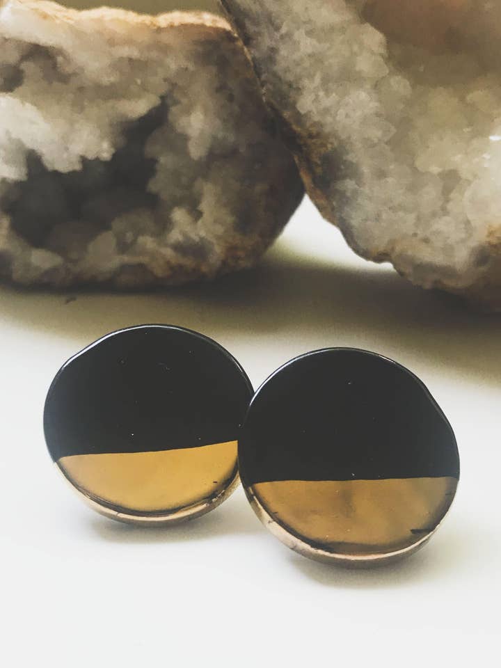 Large Circle Dipped Studs for wholesale by Gloria Faye