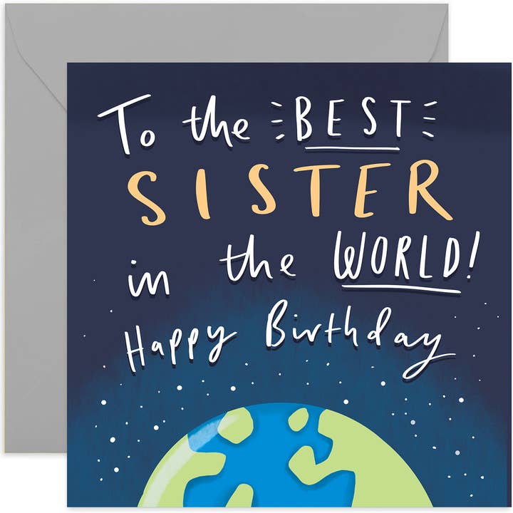 Sister Birthday World Card - Birthday Card - Card For Her for wholesale by Old English Company