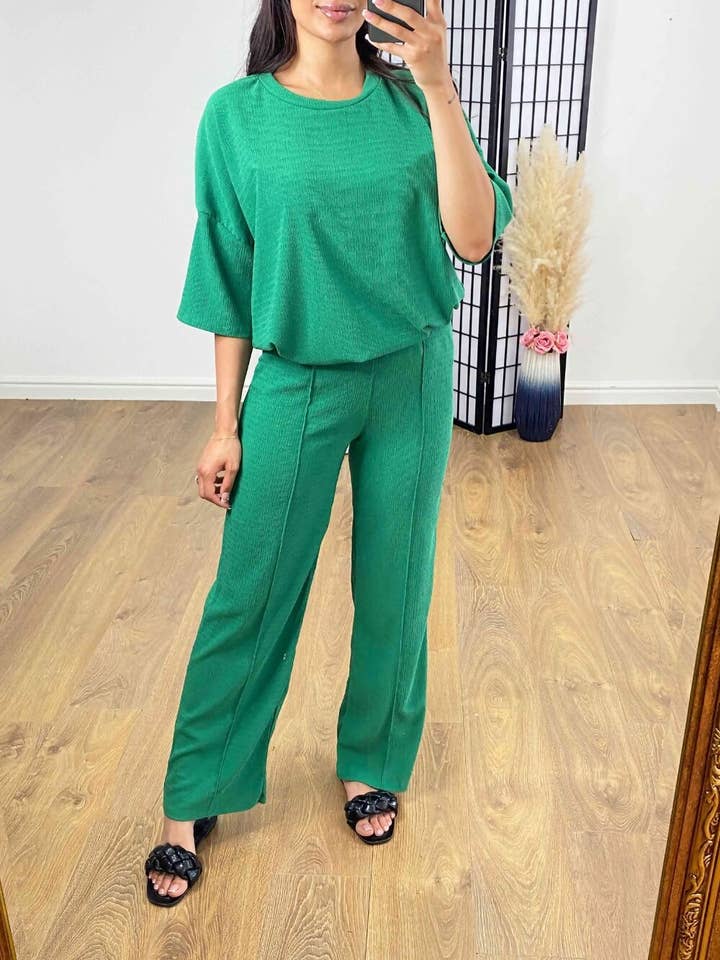 Mixed Colours CHEESECLOTH PATTERN T-SHIRT AND TROUSER CO-ORD SET for wholesale on Faire5