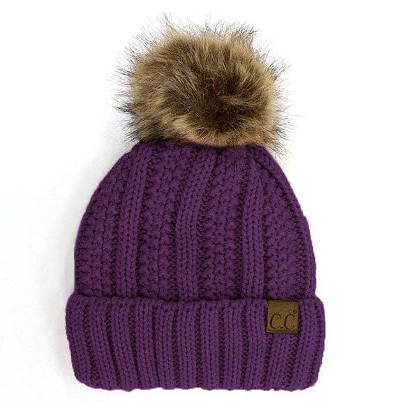 Truly Contagious – Großhandel Beanie – Damen – CC Mütze mit auffälligem Kunstpelz-Bommel (YJ-820)29