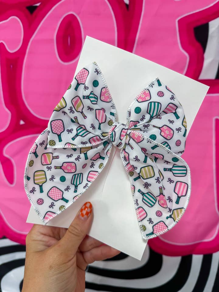pickleball big bow for wholesale by Texas Top Knots