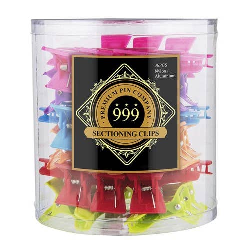 Glow Salon Supplies - Wholesale Hair Clip - Women's - 999 Large Butterfly Clamps 36pc - Assorted Bold Colours #2