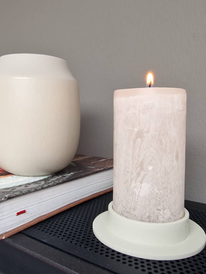 Pillar Candle Holder, Light Brown for wholesale by Lübech Living
